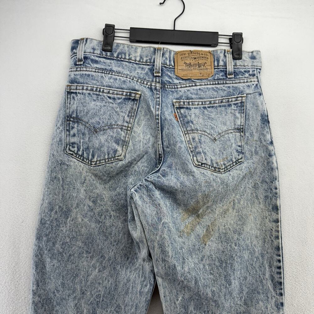 Vintage Levis Jeans Fits 30x33 Blue Acid Wash Orange Tab 40550 550USA Made 80s - Picture 12 of 16
